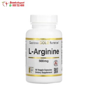 اقراص الارجنين 500 ملجم مكمل غذائي لصحة الأوعية الدموية والصحة الجنسية California Gold Nutrition L-Arginine 60 كبسولة