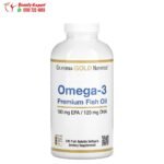 برشام الاوميجا3 لتحسين صحة الجسم Omega3 Premium Fish Oil California Gold Nutrition 240 كبسولة
