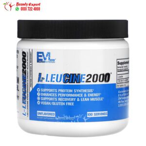 مكمل اللوسين لبناء العضلات وقوة التحمل l leucine EVLution Nutrition بدون نكهات 200 جم