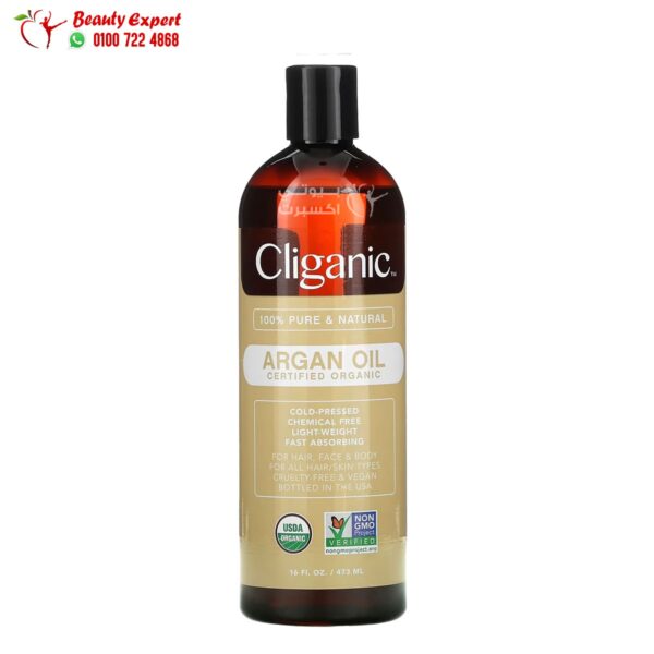 زيت الارغان العضوي كليغانيك (473 مل) Cliganic Organic Argan Oil
