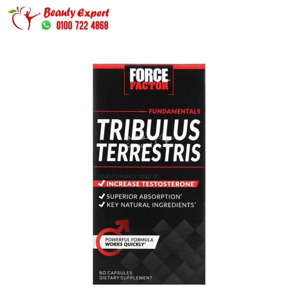 كبسولات تريبولوس تيريستريس فورس فاكتور لتعزيز التستوستيرون 500 مجم 60 كبسولة Force Factor Tribulus Terrestris Testosterone Booster 500 mg