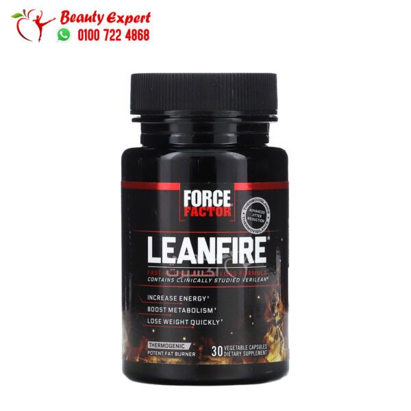 leanfire حبوب فورس فيكتور تركيبه لإنقاص الوزن 30 كبسولة نباتية Force Factor LeanFire Fast-Acting Weight Loss Formula