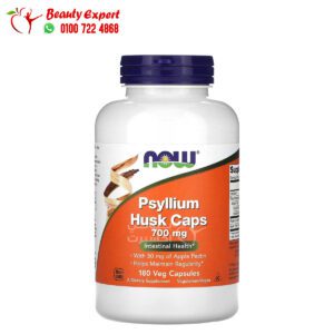 مكمل psyllium husks لدعم صحة الأمعاء 700 مجم 180 كبسولة نباتية NOW Foods Psyllium Husk Caps
