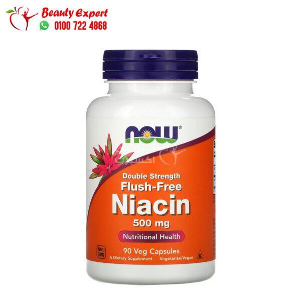 NOW Foods, Flush-Free Niacin, Double Strength, 500 mg, 90 Veg Capsules