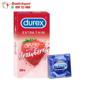Durex condoms ,Durex Extra Thin Wild Strawberry Flavoured Condoms for Men- 10 condoms