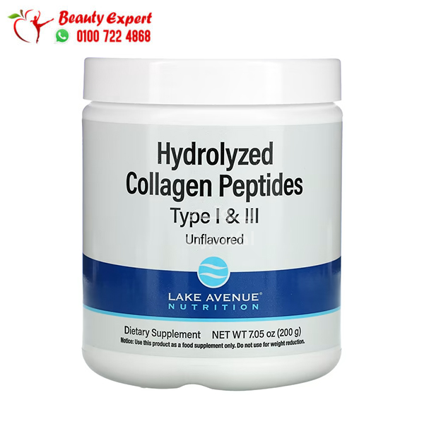 Lake Avenue Nutrition, Hydrolyzed Collagen Peptides, Type I & III, Unflavored, 7.05 oz (200 g)