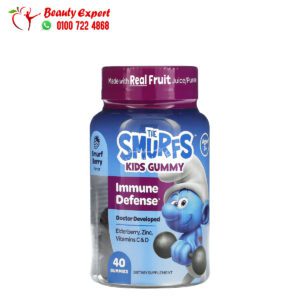 The Smurfs, Kids Gummy dietary supplement , Immune Defense, Ages 3+, Smurf Berry, 40 Gummies