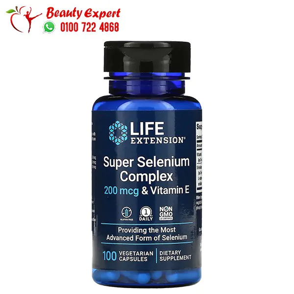 حبوب السيلينيوم مع فيتامين ه لتعزيز صحة الجسم 100 قرص -  Life Extension Super Selenium Complex 200 mcg & Vitamin E