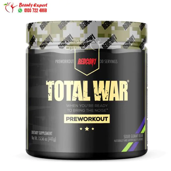 مكمل Total war pre workout توتال وار بري ورك اوت لزيادة طاقة الجسم 441 جم 30 حصة