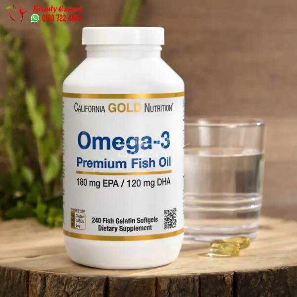 برشام الاوميجا3 لتحسين صحة الجسم Omega3 Premium Fish Oil California Gold Nutrition 240 كبسولة