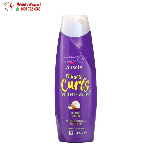 بلسم اوسي ميركل لترطيب الشعر بحوز الهند والجوجوبا Aussie, Miracle Curls 235 مل - Image 1
