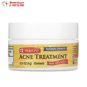 دي لا كروز مرهم الكبريت لعلاج حب الشباب مع 10٪ قوة كبريت قصوى (6 جم) De La Cruz Acne Treatment Ointment with 10% Sulfur Maximum Strength