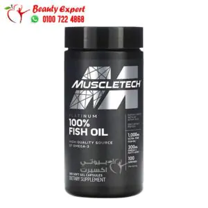 حبوب اوميغا 3 Muscletech, Essential Series, Platinum 100% Omega Fish Oil, 100 Soft Gel capsules