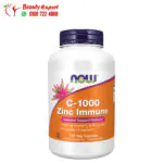 كبسولات سي زنك 1000 ناو فودز 180 كبسولة نباتية NOW Foods C-1000 Zinc Immune