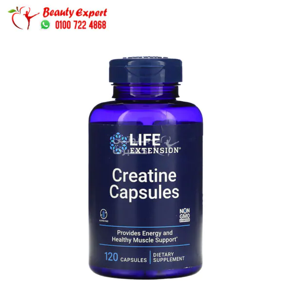 كبسولات إل كارنيتين لزيادة انتاج الطاقة بالجسم Life Extension, Creatine Capsules 120 كبسولة
